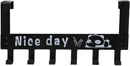 حامل معاطف بـ 6 خطافات، منظم معدني عالي التحمل مع 6 خطافات للمعاطف، والمناشف، والقبعات، والحقائب، مثالي للحمام، وغرفة النوم، والمطبخ، والمدخل