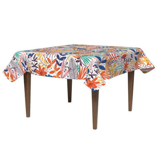 Blossom Waterproof Tablecloth, a Multicolor 140x140 cm Square Table Cover made from Spillproof Polyester, a Beautiful Floral Protector for your Dining Table, perfect for Spring