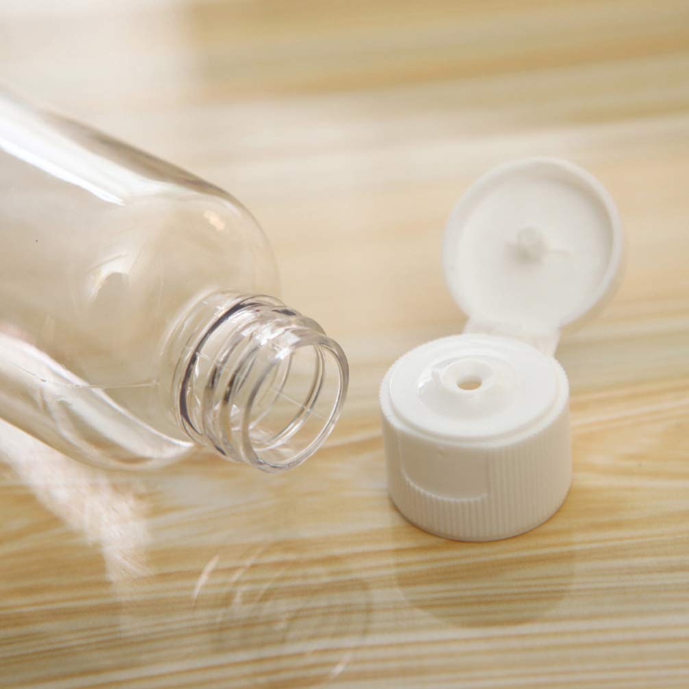 Beaupretty 6Pcs Clear Plastic Empty Bottles Squeeze Travel Bottle Containers with Flip Cap Reusable Subpackage Cosmetic Bottles, 50ml, White, 10pcs,
