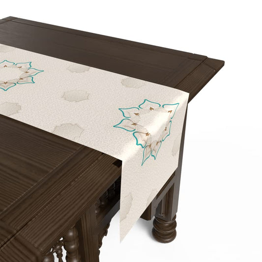 Islamic Dora Velvet Table Runner, a Plush Decorative Centerpiece with a Vibrant Jewel-like Pattern, 35x140 cm, Multicolor, an Elegant Table Scarf for Festive Dining or Home Decor