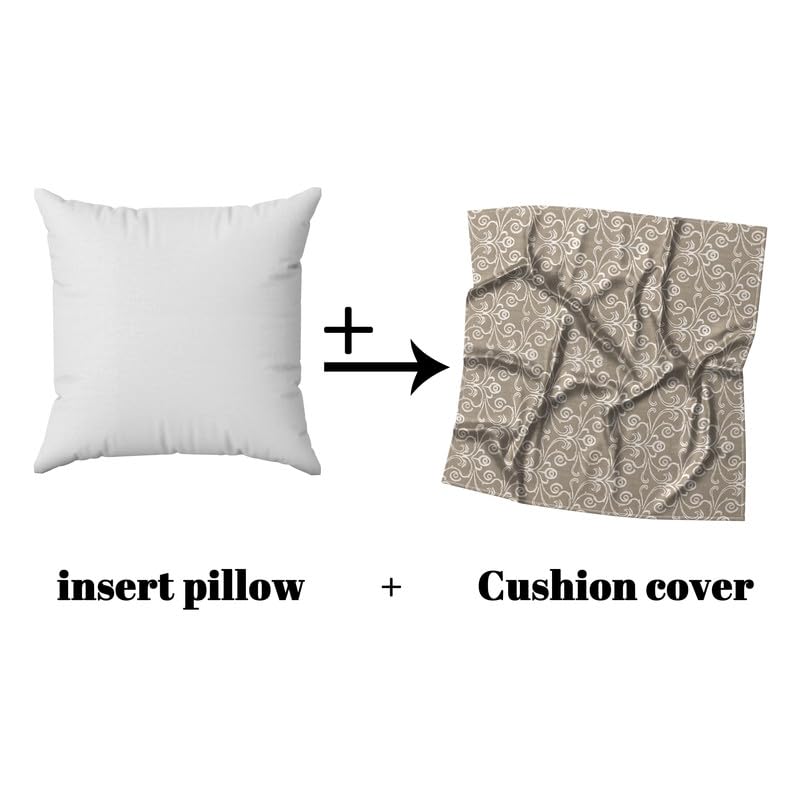 INtex Home Linen Throw Cushions with Insert Included, Meadow Breeze Printed Cushion Cover, Soft Durable Fabric for Living Room Bedroom or Sofa, Elegant Home Accent Cushions, 40 x 40 cm - Petrol Blue