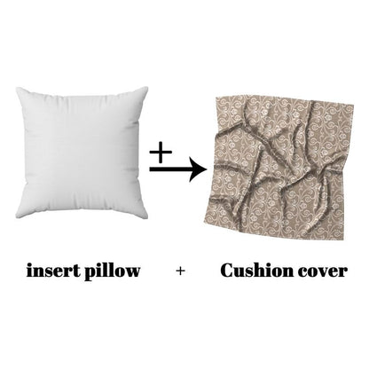 INtex Home Linen Throw Cushions with Insert Included, Meadow Breeze Printed Cushion Cover, Soft Durable Fabric for Living Room Bedroom or Sofa, Elegant Home Accent Cushions, 40 x 40 cm - Petrol Blue