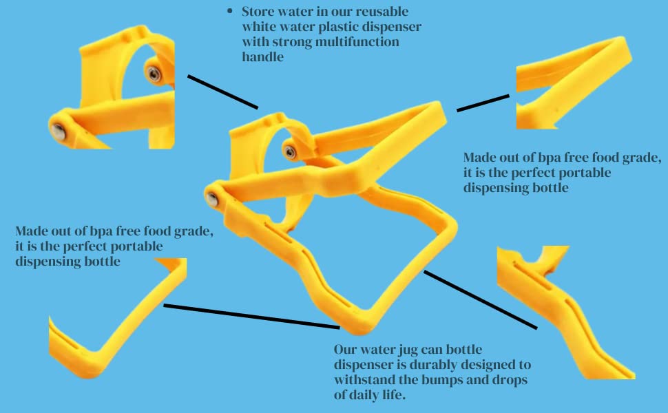 Stockpile Box Water Bottle Handle Lifter - 20L Ergonomic Plastic Labor Saving Barrel Holding Ring for Pail Buckets and Jars (Multicolour)