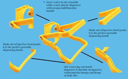 Stockpile Box Water Bottle Handle Lifter - 20L Ergonomic Plastic Labor Saving Barrel Holding Ring for Pail Buckets and Jars (Multicolour)