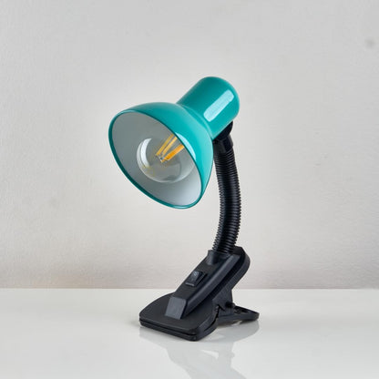 Desk Lamp with Clips - Addressable LED Lighting - Flexible Arm - Elegant Color - Suitable for Study, Reading, Work (Turquoise)