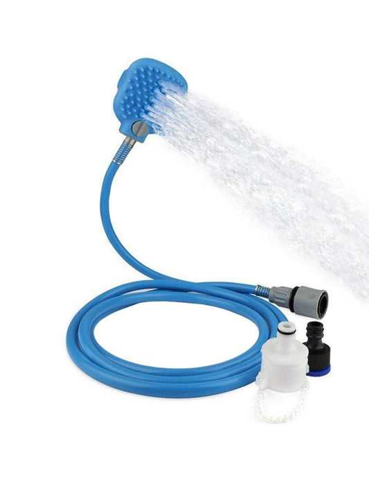 Pet bathing tool, dog shower 2 in 1 functional pet tool sprayer and scrubber indoor/outdoor use