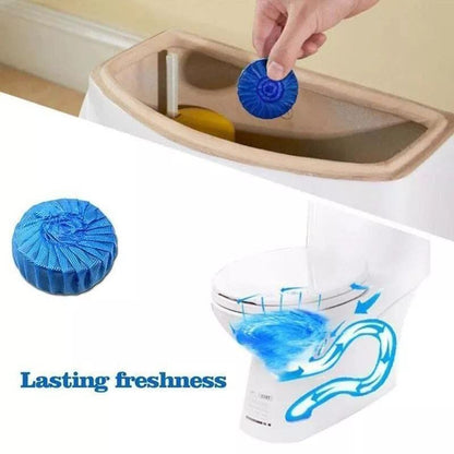 Automatic Toilet Bowl Cleaner Tablets?Bathroom Toilet Tank Cleaner?Blue Clean Bubbles,Strong Detergent Ability,Long-lasting 300 brushes,Mild Fresh Pine Scent(10 Pack)