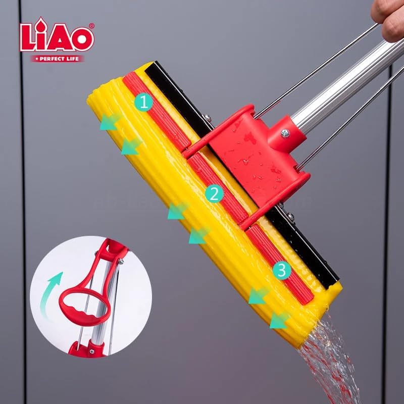 LiAo self wringer magic roller PVA sponge mop for kitchen bathroom floor cleaning