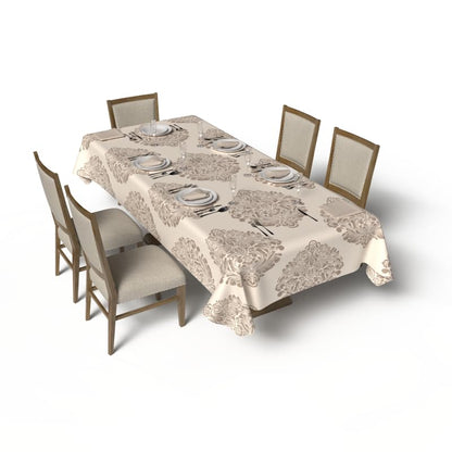 Queen Tablecloth and Napkins Set - 6 Pieces - Satin Material