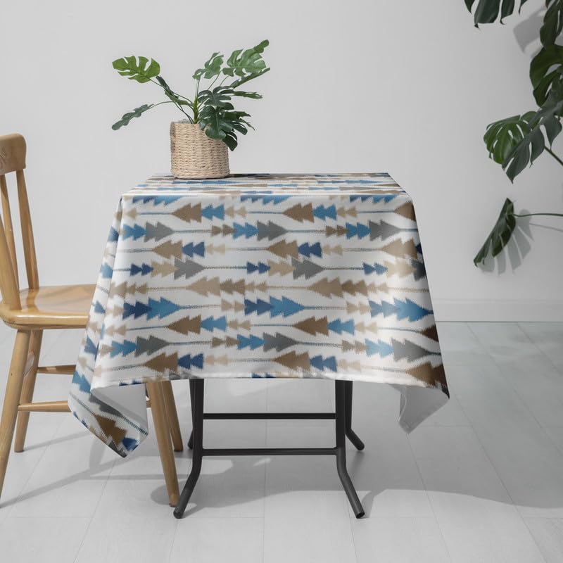 INTEX HOME Sofia Elegance Square Tablecloth – Luxurious Linen Velvet – Kitchen & Living Room Tables – For Ramadan & Events – Multiple Sizes Available – 1 Pc -130x130 cm - Multicolour