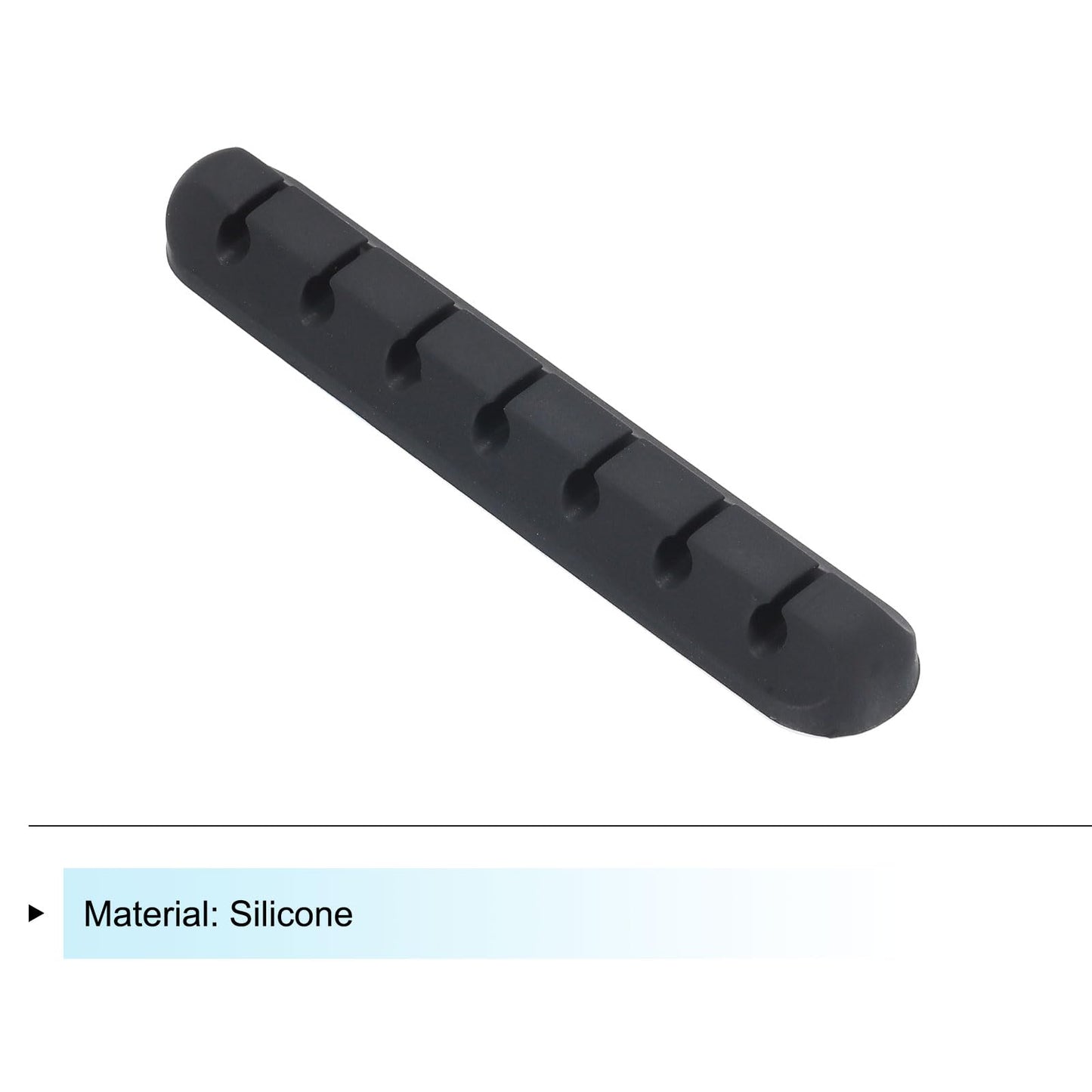 MECCANIXITY Cable Clips Cord Clips Organizer for Desk, 7 Slot Silicone Adhesive Wire Holders Cable Management for USB Cable, Black