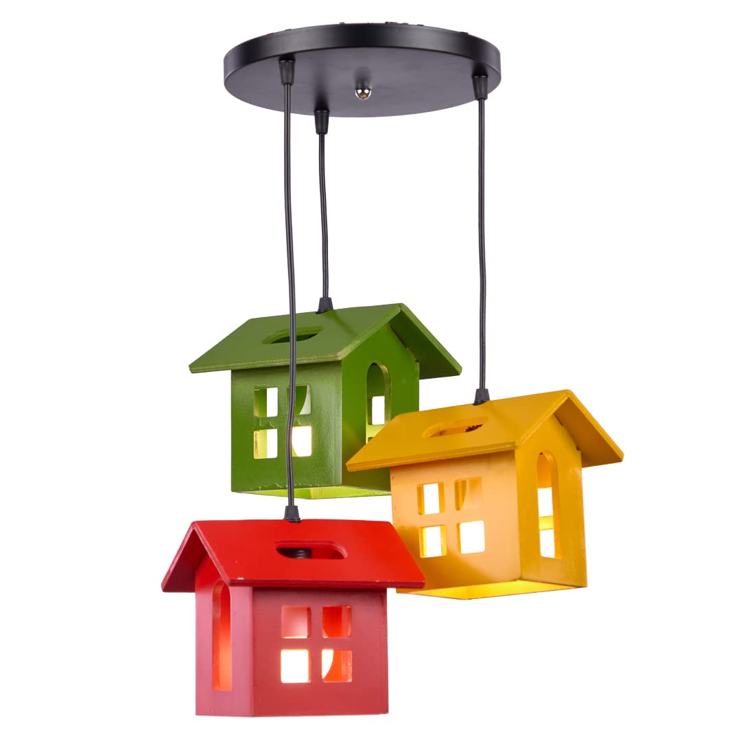 Nagafa Shop WCM450 Modern Multicolor Ceiling Lamp, 51 cm x 31 cm x 120 cm, Suitable for Living Room, Dining Room, Bedroom, Foyer, Entryway