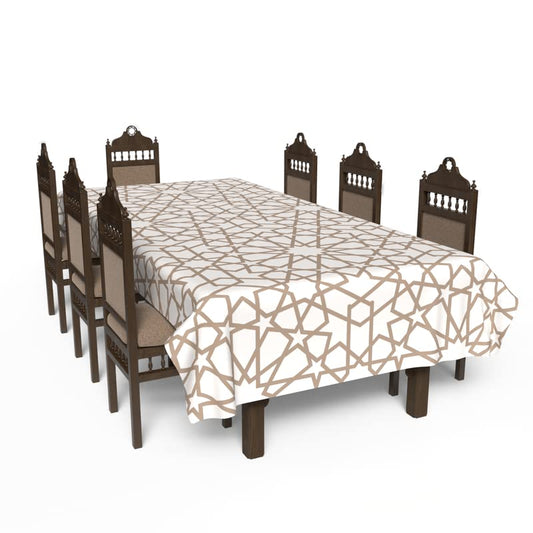 Islamic Nova Waterproof Tablecloth, a Multicolor 140x300 cm Rectangular Table Cover of Spillproof Polyester, a Celestial-Themed Protector for a Unique and Spiritual Dining Setting