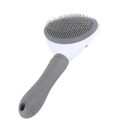 claws & tails Soft Slicker Cat Brush Dog Brush, with Self Cleaning Function, Pet Grooming Comb Gently Removes Long and Loose Undercoat Grey