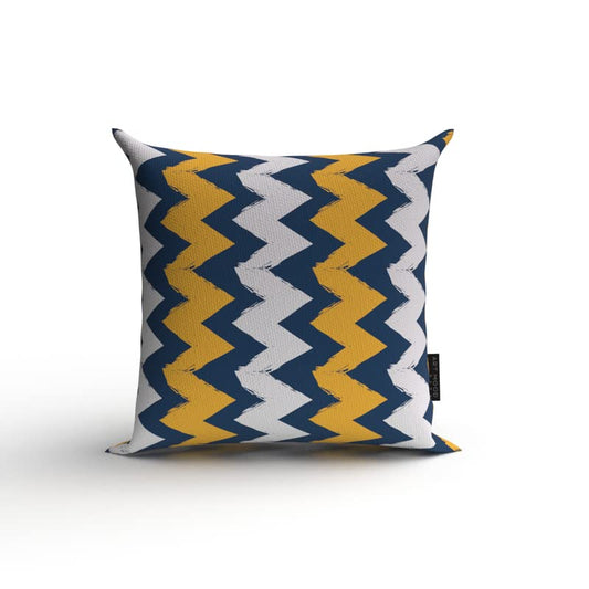 June Zigzag Velvet Cushion Cover, a plush multicolor decorative pillow with a chic and lively chevron design, 40x40 cm, combines a classic pattern with a luxurious feel and fun colors