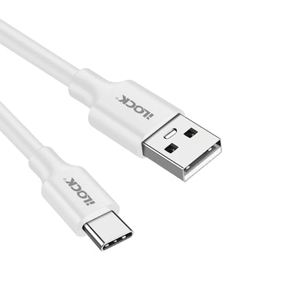 iLOCK Charge & Sync Cable | 1 Meter | Fast Charging & Data Sync | Durable PVC Design (USB-A to TYPE-C, White)