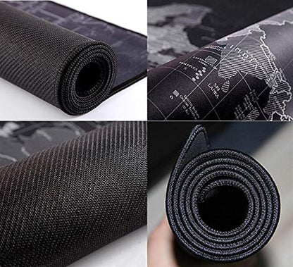 World Map Mouse Pad for PC with Non-Slip Base, Tight and Smooth, Suitable for Any Mouse, Keyboard and Laptop (Large)- Multi Color