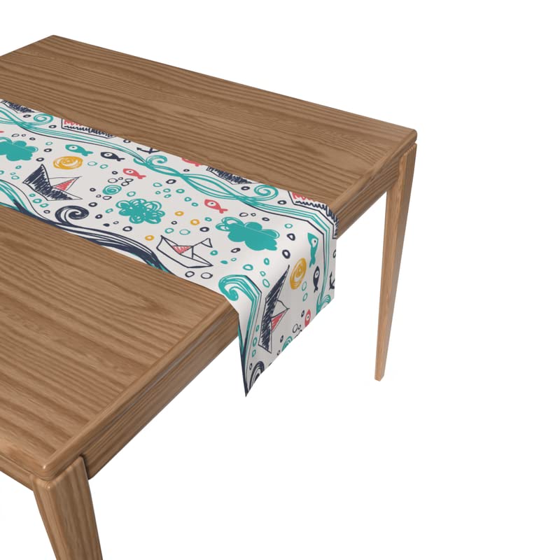 Velvet Molly Runner, a Plush Multicolor Decorative Centerpiece with a Vibrant and Joyful Design, 35x140 cm, combines a Luxurious Feel with a Playful Pattern to Enliven your Home