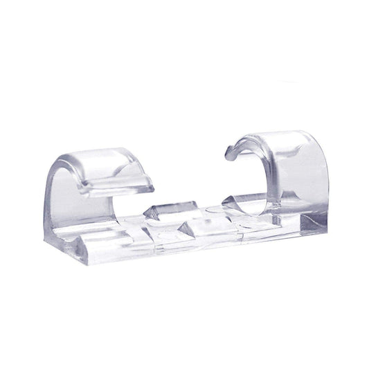 Self-Adhesive Drop Cable Clips Organizer - Clear, 20 Pieces