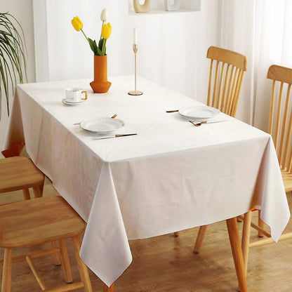 INtex Home Waterproof Tablecloth, Daniella Geometric Pattern Rectangle Table Cover, Stain Resistant Wipeable Fabric for Kitchen Dining Table, 1 Piece - Geometric Maze - Off-White - 200 x 270 cm