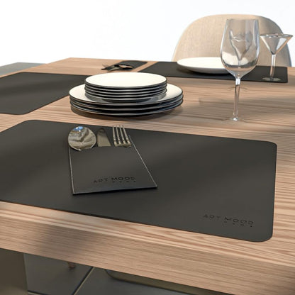 Leather Cover Holder - Set of 4 Cover Holders Durable for Dinner Plate, Dining Table
