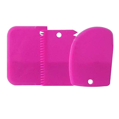 3Pcs/set Plastic Dough Knife Icing Fondant Scraper Jagged Edge Cake Spatula Baking Pastry Tools Plain Smooth Cake Paddle