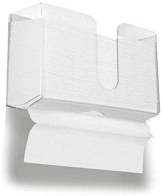 Acrylic Paper Towel Dispenser, Wall Mounted Holder for Folded Hand Towels, for Kitchen, Bathroom, Restaurants, and Commercial Use, 27 x 10 x 20 cm, Clear