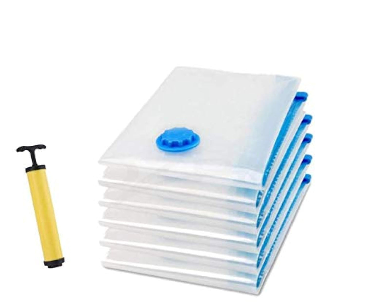 Jumbo Vacuum Space Saver Storage Bags. Travel Vacuum Hand Pump, Excellent for Long Term Storage or Saving Extra Space While Traveling Pack of 6