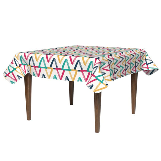 Confetti Waterproof Tablecloth, a Multicolor 140x140 cm Square Table Cover of Spillproof Polyester, a Fun and Stain-Resistant Protector perfect for Birthday Parties and Celebrations
