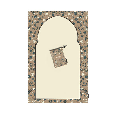 Al-Rawda Portable Prayer Mat, a Waterproof and Lightweight Travel-Friendly Rug that folds to a Compact Pocket Size, Beige, Ideal for Outdoor and Indoor Use, Perfect for Salah on the Go