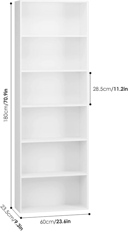 2-Tier Cube Bookcase, Small Storage and Book Organizer, Compact Two-Cube Shelf in White Finish, Perfect for Desktop or Floor Use in any Room or Office Setting