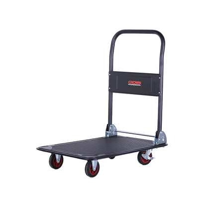 CROWN CTC-A150 150 Kg Portable Folding Metal Hand Platform Trolley Hand Truck with 360° Rotating & Locking Wheels for Home & Warehouse Use BY CIRCLE TOOLS