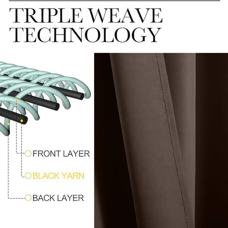 INtex CURTAINS HOUSE Blackout Blinds for Sliding Doors – Thermal Insulated Wide Curtains, Room Darkening, Blind Glass Doors, Two Hanging Options, Modern Design - Cappuccino 150 W x 230 L