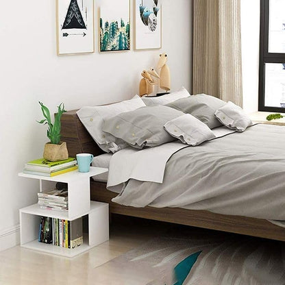 Wooden Bedside Table in a Clean White Finish, Space-Saving and Simple Design Suitable for Every, Compact and minimalist Nightstand for Bedroom essentials