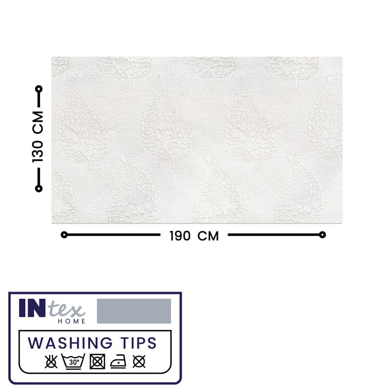 INtex Home Linen Rectangle Tablecloth, DAS Printed Design for Reception Living Room and Kitchen Tables, Elegant Dining and Daily Home Décor Use, 1 Pc - 200 x 250 cm - Off White