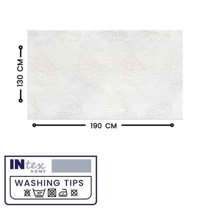 INtex Home Linen Rectangle Tablecloth, DAS Printed Design for Reception Living Room and Kitchen Tables, Elegant Dining and Daily Home Décor Use, 1 Pc - 200 x 250 cm - Off White