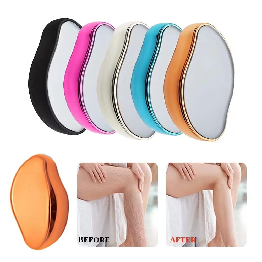 Crystal Hair Eraser, Crystal Hair Remover for Women and Men, Painless Exfoliation Magic Crystal Hair Remover Crystal Smooth Hair Remover for Legs, Back, Arms(1PC, Silver)