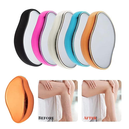 Crystal Hair Eraser, Crystal Hair Remover for Women and Men, Painless Exfoliation Magic Crystal Hair Remover Crystal Smooth Hair Remover for Legs, Back, Arms(1PC, Silver)