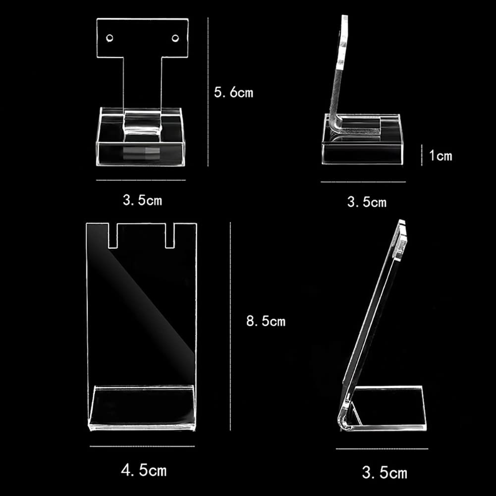 4 Pack L-Shaped Acrylic Earring Display Stands, Clear Single Pair Jewelry Holder and Rack, Modern T-Stand for Retail Show, Craft Fairs, and Personal Vanity Storage