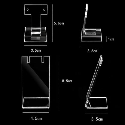 4 Pack L-Shaped Acrylic Earring Display Stands, Clear Single Pair Jewelry Holder and Rack, Modern T-Stand for Retail Show, Craft Fairs, and Personal Vanity Storage