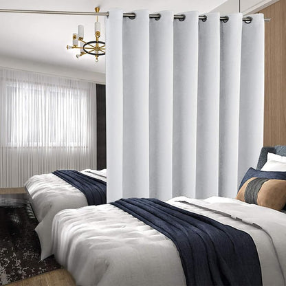 INtex CURTAINS HOUSE 100% Blackout Curtains - Double Layer Drapes for Full Darkness & Energy Saving Blocking Window Panels for Bedroom, Living Room & Office Grey 150W X 260L CM