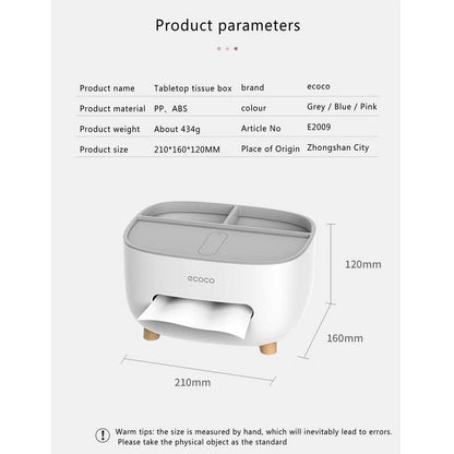 ECOCO E2009 Desktop Tissue Box Office Desk Case Organizer