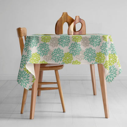 INTEX HOME Linen Velvet Floral Tablecloth, Textured Fabric for Elegant Dining, Special Occasions and Home Decor, Ultra-Soft, Wrinkle-Resistant, Spill-Proof, 130 x 190 cm, Black and Grey