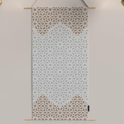 Ramadan's Unique Morish Velvet Fabric Posters Set, a Wall Art Decor Kit for Festive Home Decor, Beige & White, an Elegant Islamic Design for Living Room or Bedroom during Ramadan