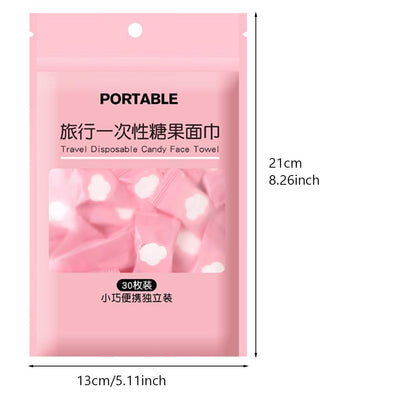 Davfiecn 30 Capsules Portable Coin Tissue Disposable Face Cloths Compressed Cotton Magic Towel Compressed Tissue for Travel Home Camping Hiking Sport Beauty Salon and Other Outdoor Activities