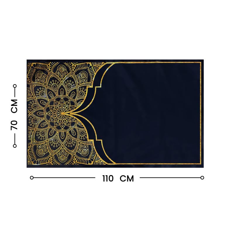 INtex Home Velvet Padded Prayer Rug, Multicolor Islamic Persian Design, Soft Printed Fabric with Anti-Slip Layer, Comfortable and Cushioned, 70x110 cm