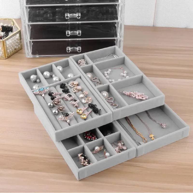 Jewelry Organizer Set of 4 Trays Organizer for Rings, Tools and Cosmetics