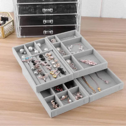 Jewelry Organizer Set of 4 Trays Organizer for Rings, Tools and Cosmetics