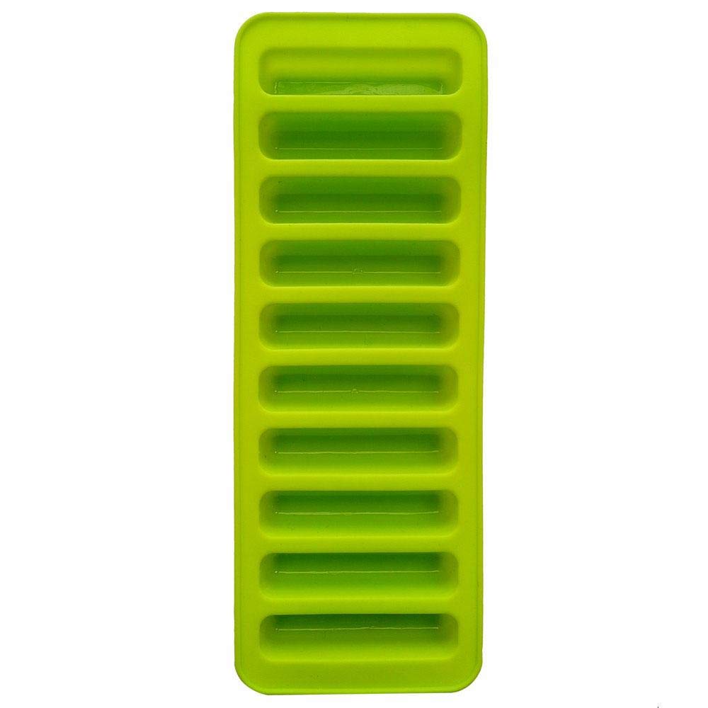 10 Grids Cylinder Silicone Ice Cube Tray Green Jelly Chocolate Cookie Mold