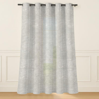 INTEX HOME Elegant Linen Curtain Panel, Semi-Transparent Sheer Fabric with Steel Grommets, Lightweight Drapery, Soft Light Filtering Window Cover - 1 piece - Off-White - 400 W x 230 L